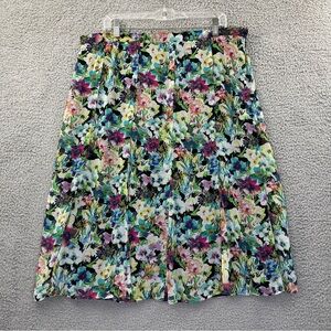 Y2K Elementz Pleated Multi‎ Floral Midi Skirt Chiffon Fairy Whimsy Women's 1X